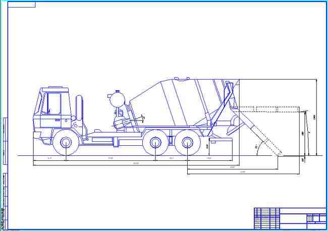 Автобетононасос чертеж в dwg