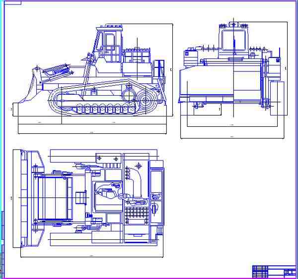 Чертеж бульдозера в компасе
