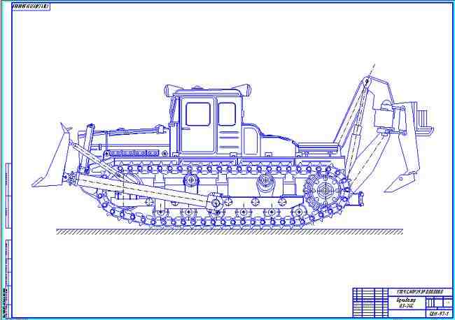Бульдозер схематичный рисунок