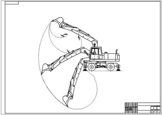 Экскаватор вид сверху чертеж