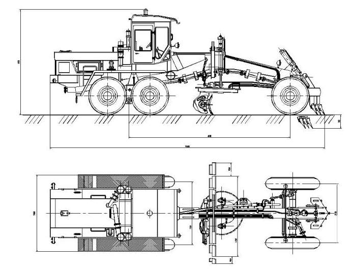 Автогрейдер чертеж dwg