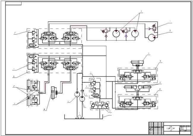 Схема гидравлическая бульдозера